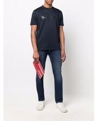 T-shirt à col rond imprimé bleu marine Tommy Hilfiger