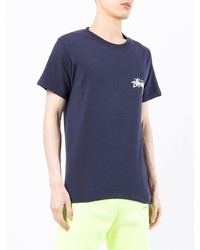 T-shirt à col rond imprimé bleu marine Stussy