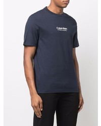 T-shirt à col rond imprimé bleu marine Calvin Klein