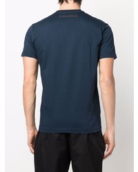 T-shirt à col rond imprimé bleu marine DSQUARED2