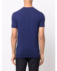 T-shirt à col rond imprimé bleu marine Giorgio Armani