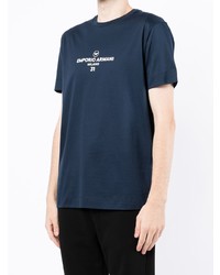 T-shirt à col rond imprimé bleu marine Emporio Armani