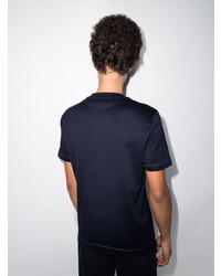 T-shirt à col rond imprimé bleu marine Brunello Cucinelli