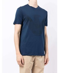 T-shirt à col rond imprimé bleu marine Emporio Armani