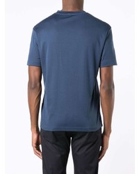 T-shirt à col rond imprimé bleu marine Giorgio Armani