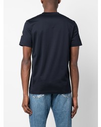 T-shirt à col rond imprimé bleu marine Moncler