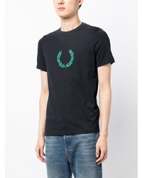 T-shirt à col rond imprimé bleu marine Fred Perry