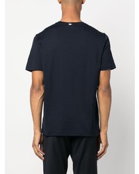 T-shirt à col rond imprimé bleu marine Herno