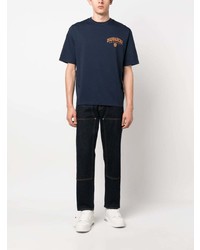 T-shirt à col rond imprimé bleu marine DSQUARED2