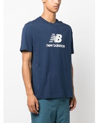 T-shirt à col rond imprimé bleu marine New Balance