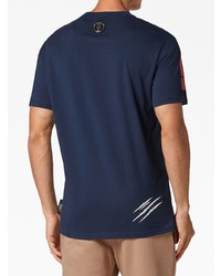 T-shirt à col rond imprimé bleu marine Plein Sport