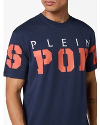 T-shirt à col rond imprimé bleu marine Plein Sport