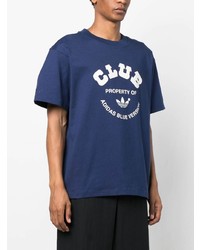T-shirt à col rond imprimé bleu marine adidas