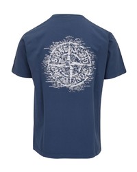 T-shirt à col rond imprimé bleu marine Stone Island