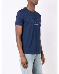 T-shirt à col rond imprimé bleu marine Armani Exchange