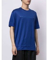 T-shirt à col rond imprimé bleu marine Emporio Armani