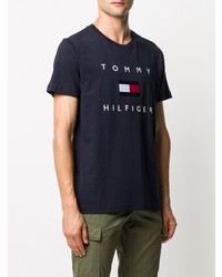 T-shirt à col rond imprimé bleu marine Tommy Hilfiger