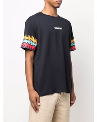 T-shirt à col rond imprimé bleu marine Missoni