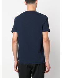 T-shirt à col rond imprimé bleu marine Ea7 Emporio Armani