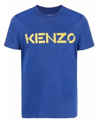 T-shirt à col rond imprimé bleu marine Kenzo