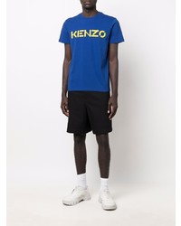 T-shirt à col rond imprimé bleu marine Kenzo