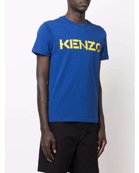 T-shirt à col rond imprimé bleu marine Kenzo