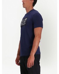 T-shirt à col rond imprimé bleu marine Ea7 Emporio Armani