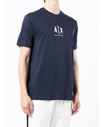 T-shirt à col rond imprimé bleu marine Armani Exchange