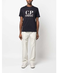 T-shirt à col rond imprimé bleu marine C.P. Company
