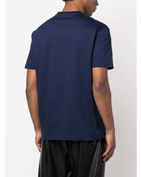 T-shirt à col rond imprimé bleu marine Versace
