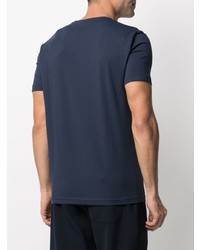 T-shirt à col rond imprimé bleu marine Ea7 Emporio Armani