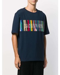 T-shirt à col rond imprimé bleu marine Missoni