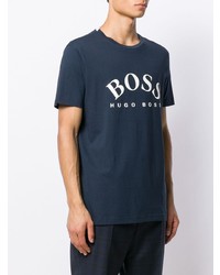 T-shirt à col rond imprimé bleu marine BOSS HUGO BOSS