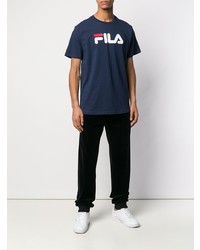 T-shirt à col rond imprimé bleu marine Fila