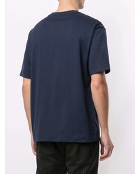 T-shirt à col rond imprimé bleu marine Emporio Armani