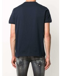 T-shirt à col rond imprimé bleu marine DSQUARED2