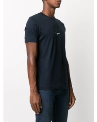 T-shirt à col rond imprimé bleu marine Emporio Armani