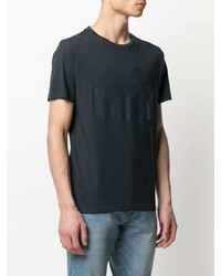 T-shirt à col rond imprimé bleu marine Peuterey