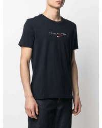 T-shirt à col rond imprimé bleu marine Tommy Hilfiger