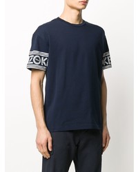 T-shirt à col rond imprimé bleu marine Kenzo