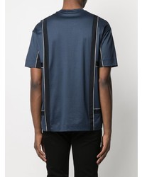 T-shirt à col rond imprimé bleu marine Emporio Armani