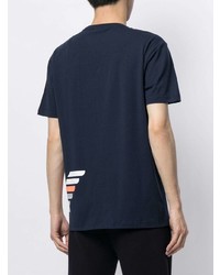 T-shirt à col rond imprimé bleu marine Ea7 Emporio Armani