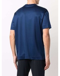 T-shirt à col rond imprimé bleu marine Emporio Armani