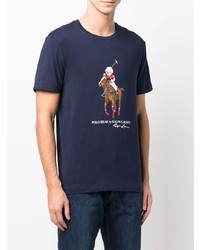 T-shirt à col rond imprimé bleu marine Polo Ralph Lauren