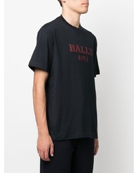 T-shirt à col rond imprimé bleu marine Bally