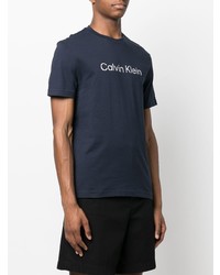 T-shirt à col rond imprimé bleu marine Calvin Klein