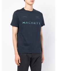 T-shirt à col rond imprimé bleu marine Hackett