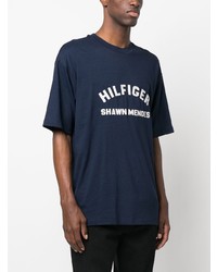 T-shirt à col rond imprimé bleu marine Tommy Hilfiger