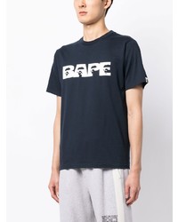 T-shirt à col rond imprimé bleu marine A Bathing Ape