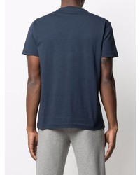 T-shirt à col rond imprimé bleu marine Ea7 Emporio Armani